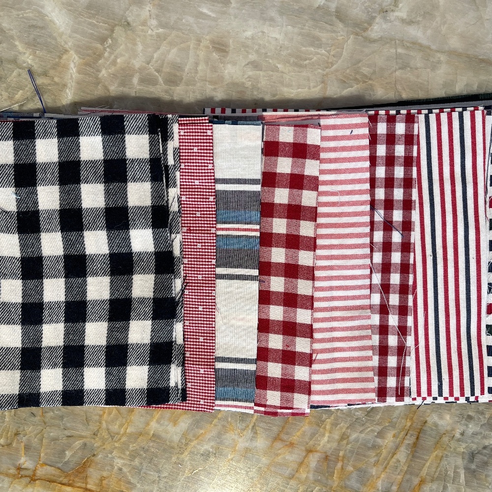 5" Inch Quilt Squares 41 Count Cotton From Men's Shirts Sustainable Repurposed